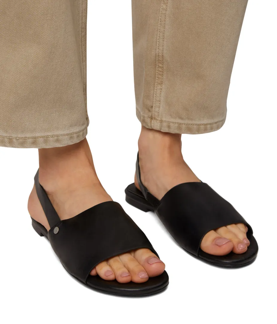 Sandals | Flats | Matt & Nat Mattnat LOU Women's Vegan Slingback Sandals New Arrivals BLACK